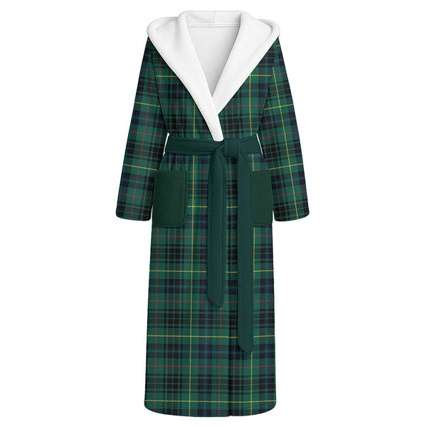 Stewart Hunting Modern Clan Badge Tartan Flannel Hooded Bathrobe