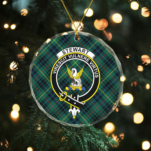 Stewart Hunting Modern Clan Badge Tartan Glass Ornament