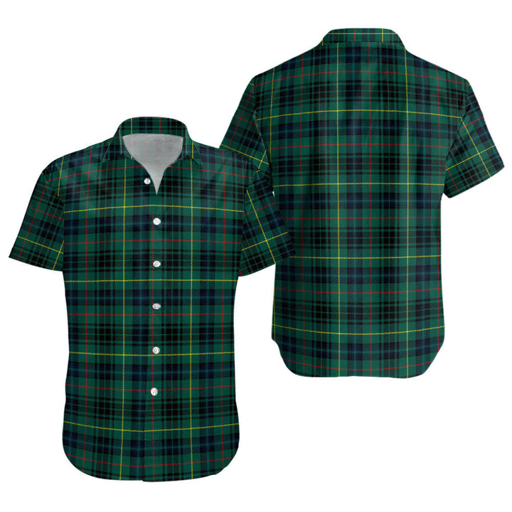 Stewart Hunting Modern Clan Badge Tartan Short Sleeve Shirt