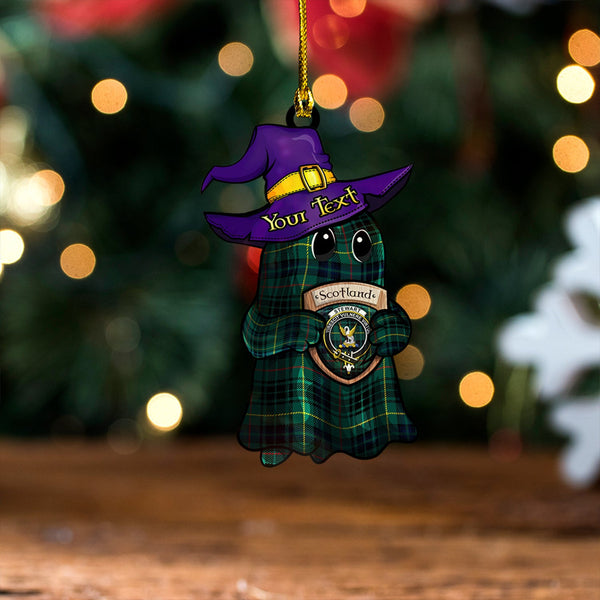 Stewart Hunting Modern Clan Badge Tartan Wood Acrylic Ornament Halloween Ghost