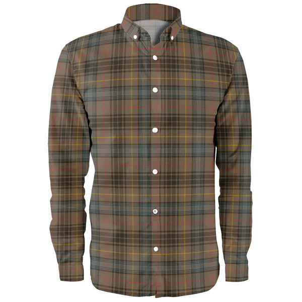 Stewart Hunting Weathered Clan Badge Tartan Long Sleeve Shirt