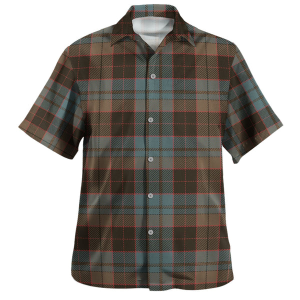 Stewart Old Weathered Clan Badge Tartan Hawaiian Shirt
