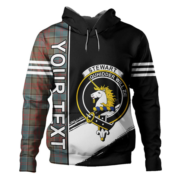 Stewart of Appin Hunting Weathered Clan Badge Tartan Hoodie Quarter Style Personalized