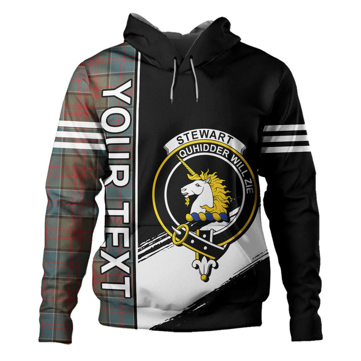 Stewart of Appin Hunting Weathered Clan Badge Tartan Hoodie Quarter Style Personalized