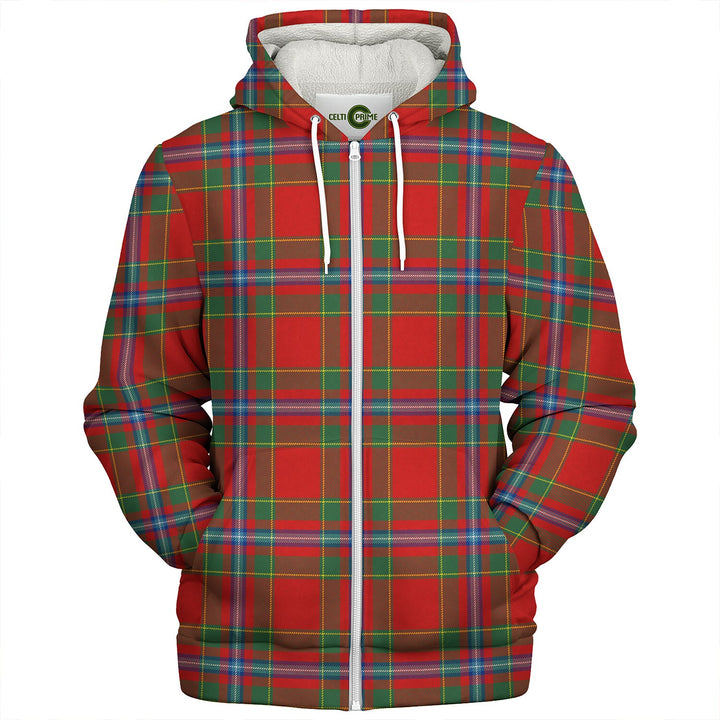 Stewart of Fingask Modern Clan Badge Tartan Sherpa Hoodie