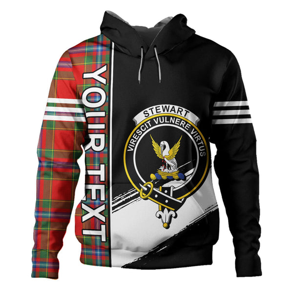 Stewart of Fingask Modern Clan Badge Tartan Hoodie Quarter Style Personalized