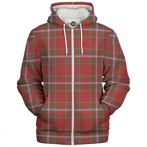 Stewart of Fingask Weathered Clan Badge Tartan Sherpa Hoodie