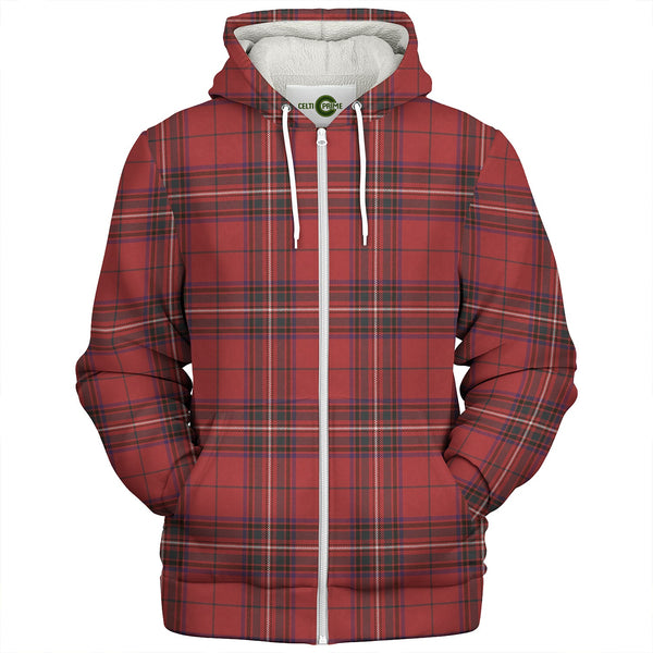 Stewart of Rothesay Weathered Clan Badge Tartan Sherpa Hoodie