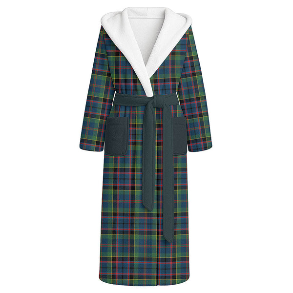 Stinson (Stephenson Stevenson) Modern Clan Badge Tartan Flannel Hooded Bathrobe