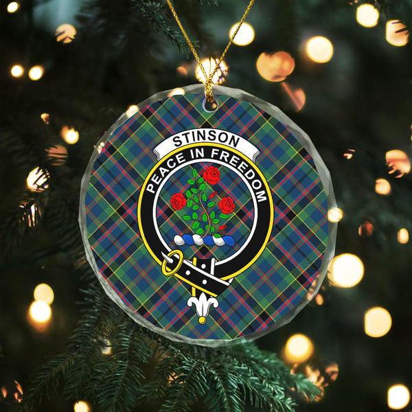 Stinson (Stephenson Stevenson) Modern Clan Badge Tartan Glass Ornament