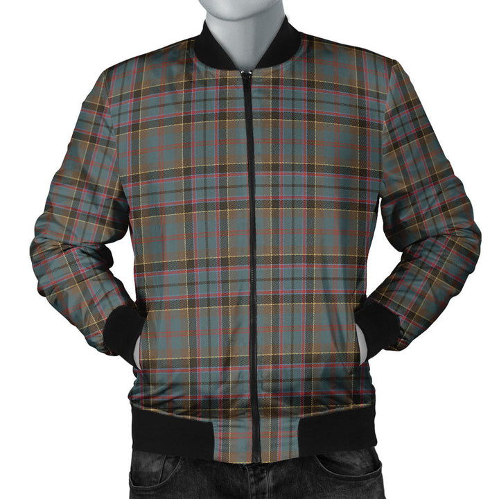 Stinson (Stephenson Stevenson) Weathered Clan Badge Tartan Bomber Jacket