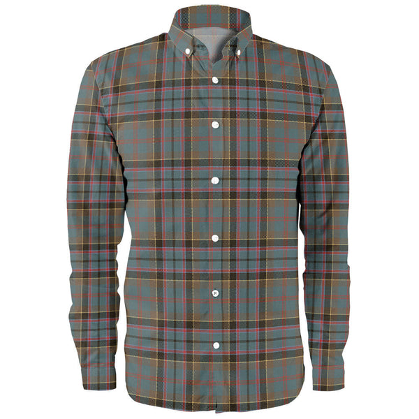 Stinson (Stephenson Stevenson) Weathered Clan Badge Tartan Long Sleeve Shirt