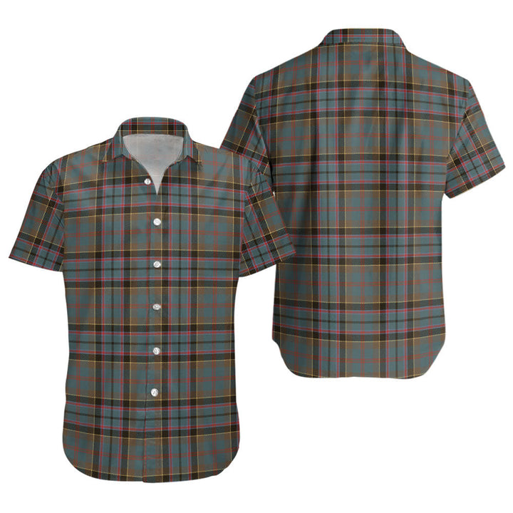 Stinson (Stephenson Stevenson) Weathered Clan Badge Tartan Short Sleeve Shirt