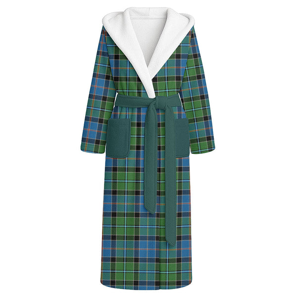 Stirling Ancient Clan Badge Tartan Flannel Hooded Bathrobe