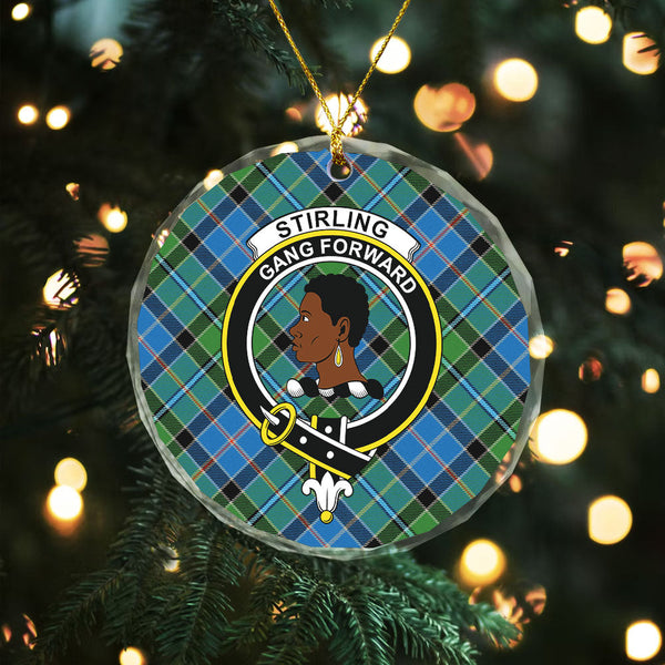 Stirling Ancient Clan Badge Tartan Glass Ornament