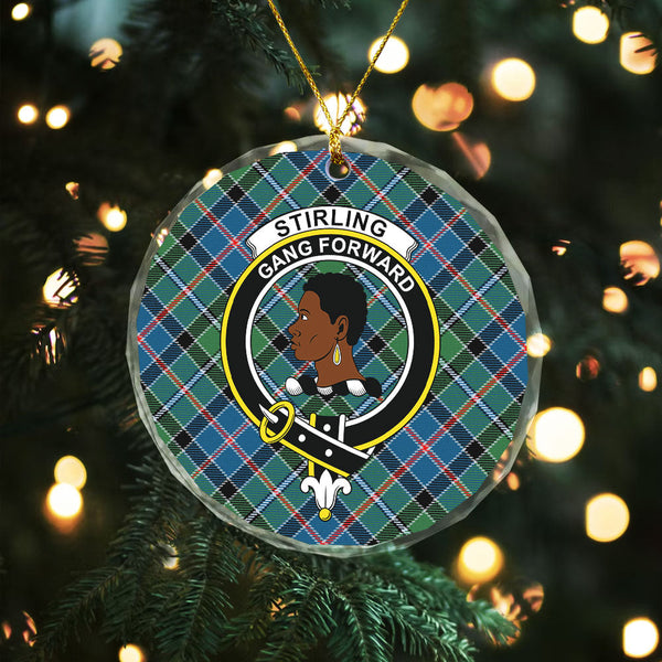 Stirling Modern Clan Badge Tartan Glass Ornament