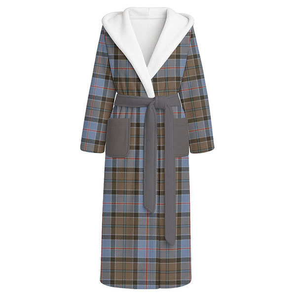 Stirling Weathered Clan Badge Tartan Flannel Hooded Bathrobe