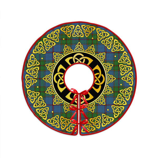 Strachan Ancient Clan Badge Tartan Christmas Tree Skirt Golden Celtic Heritage