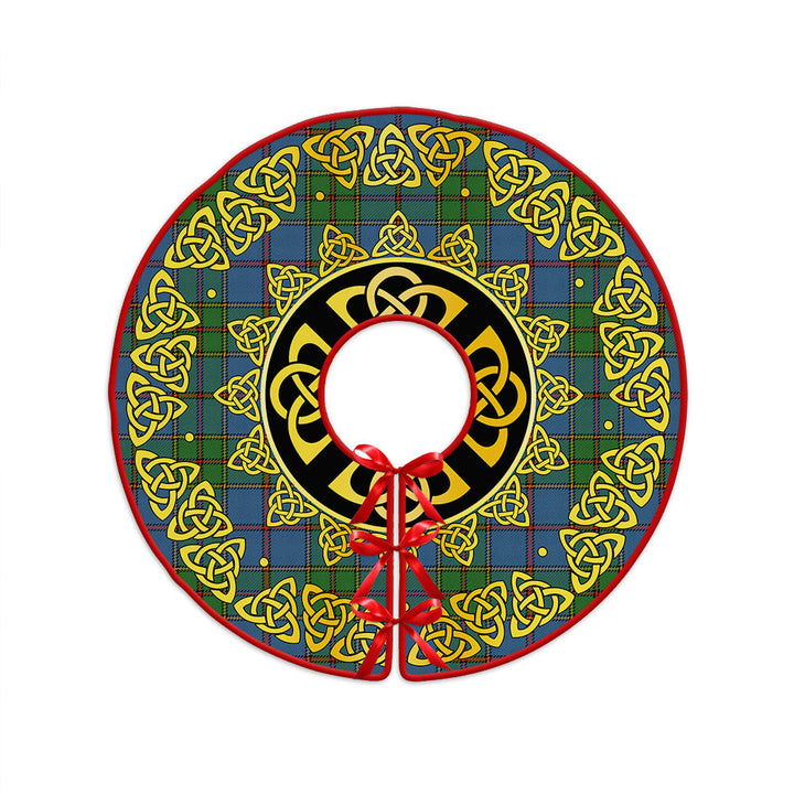 Strachan Ancient Clan Badge Tartan Christmas Tree Skirt Golden Celtic Heritage