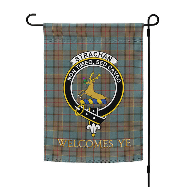 Strachan Weathered Clan Badge Tartan Garden Flag