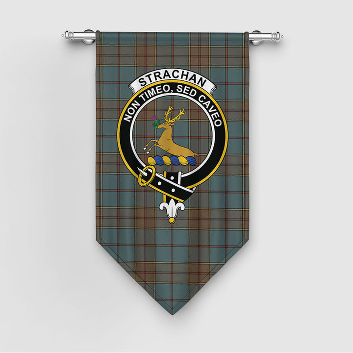 Strachan Weathered Clan Badge Tartan Gonfalon