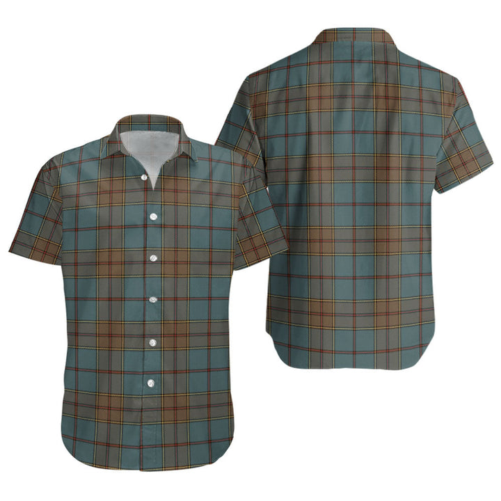 Strachan Weathered Clan Badge Tartan Short Sleeve Shirt