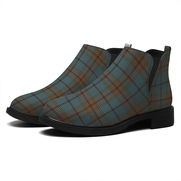 Strachan Weathered Tartan Flat Ankle Boots