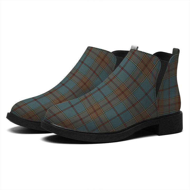 Strachan Weathered Tartan Flat Ankle Boots
