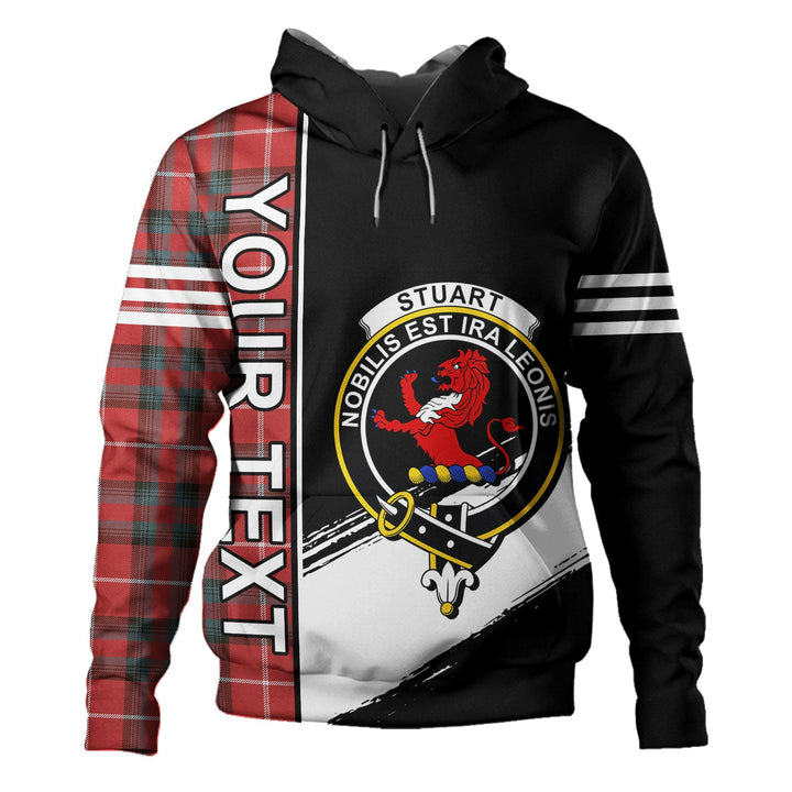Stuart of Bute Weathered Clan Badge Tartan Hoodie Quarter Style Personalized