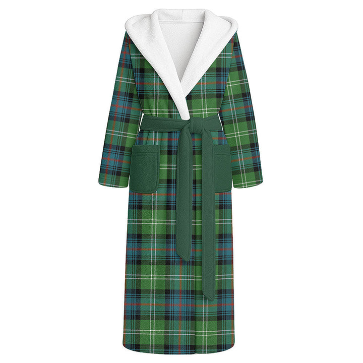Sutherland Ancient Clan Badge Tartan Flannel Hooded Bathrobe