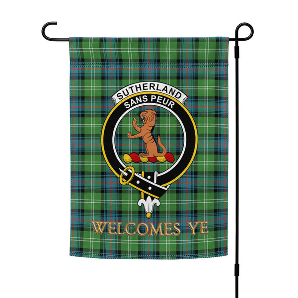 Sutherland Ancient Clan Badge Tartan Garden Flag
