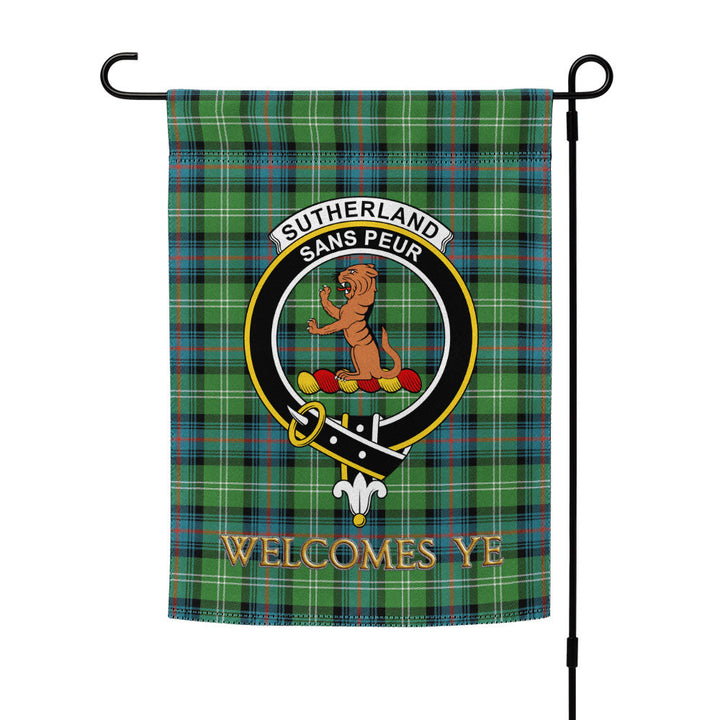 Sutherland Ancient Clan Badge Tartan Garden Flag