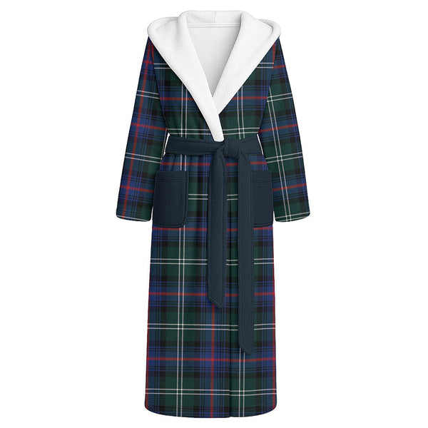 Sutherland Modern Clan Badge Tartan Flannel Hooded Bathrobe