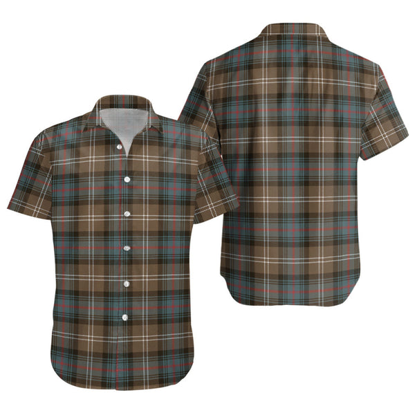 Sutherland Weathered Clan Badge Tartan Short Sleeve Shirt