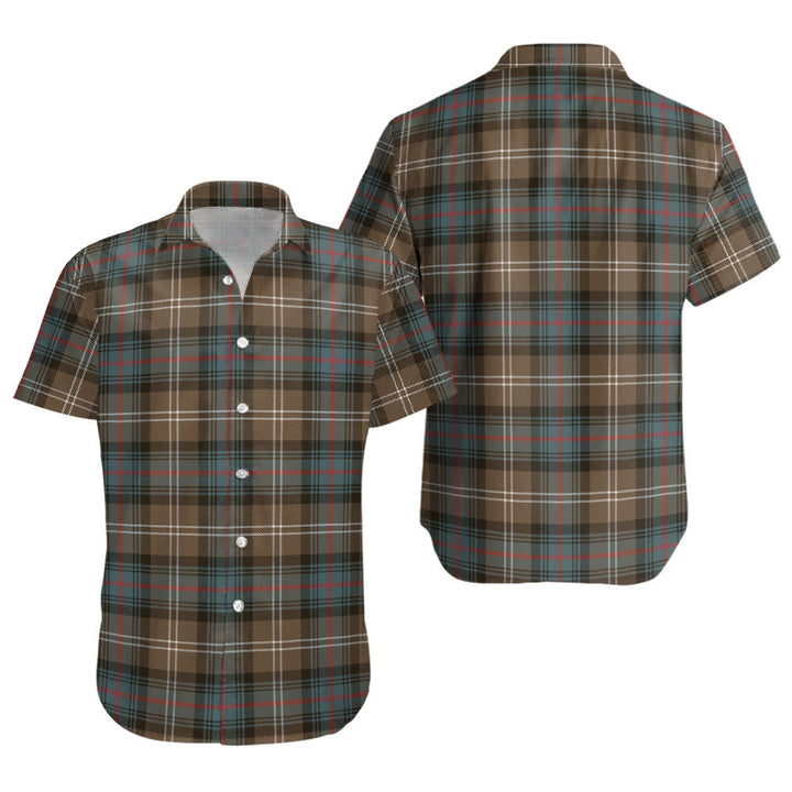 Sutherland Weathered Clan Badge Tartan Short Sleeve Shirt
