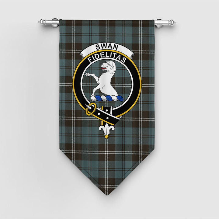 Swan Weathered Clan Badge Tartan Gonfalon