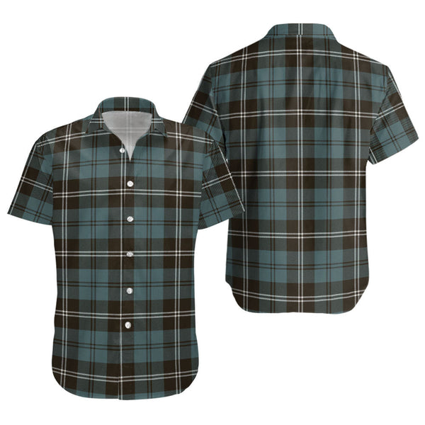 Swan Weathered Clan Badge Tartan Short Sleeve Shirt