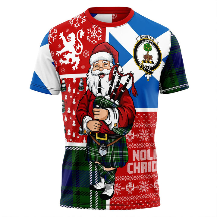 Swinton Clan Badge Tartan T-Shirt Scotland Christmas Santa