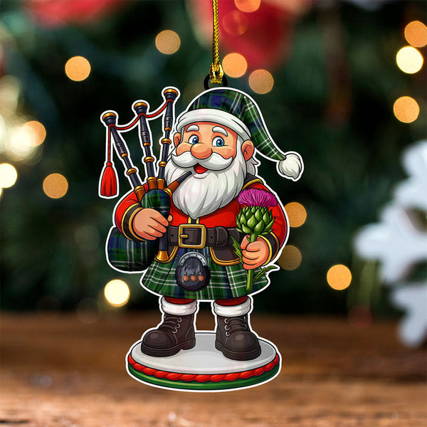 Swinton Clan Badge Tartan Wood Acrylic Ornament Scottish Santa Claus Bagpipe