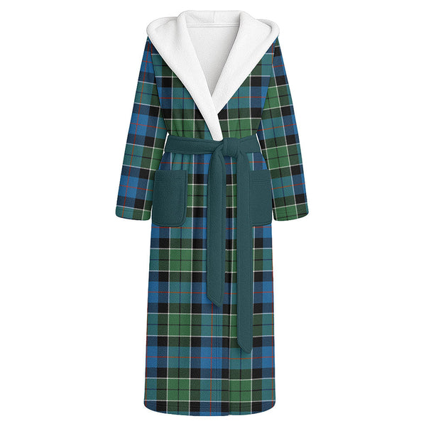 Syme Ancient Clan Badge Tartan Flannel Hooded Bathrobe