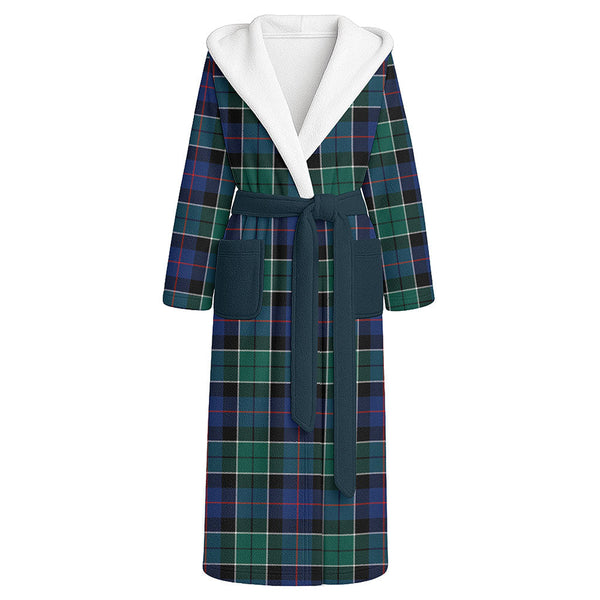 Syme Modern Clan Badge Tartan Flannel Hooded Bathrobe