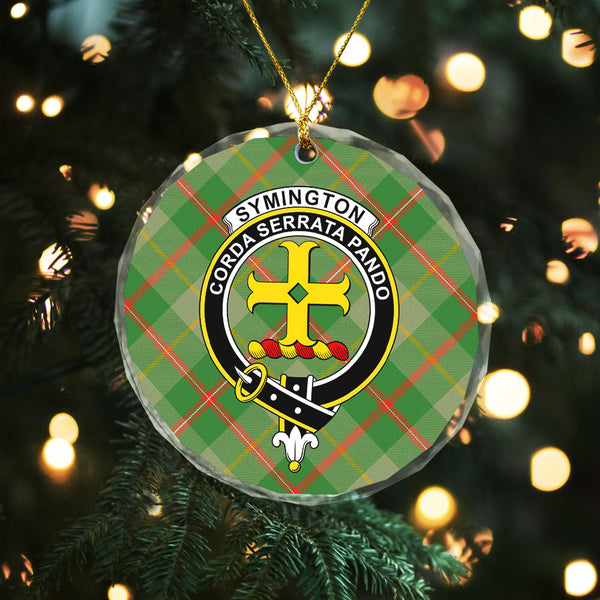 Symington Ancient Clan Badge Tartan Glass Ornament