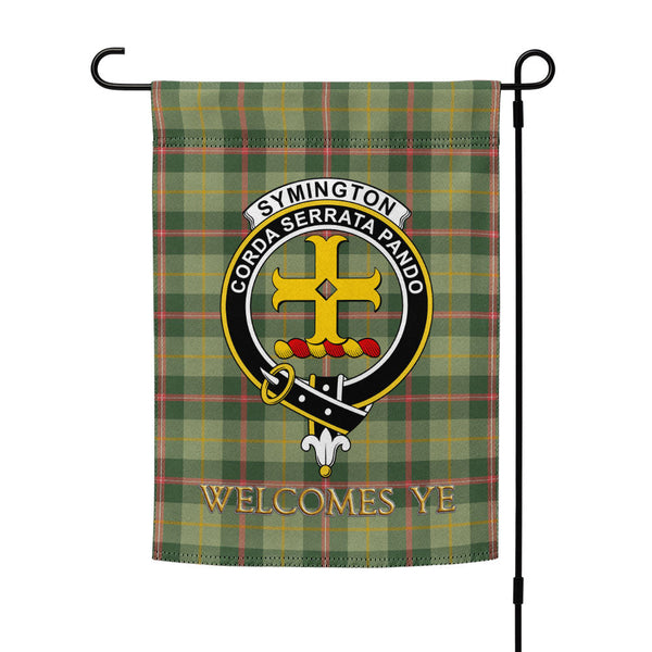 Symington Modern Clan Badge Tartan Garden Flag