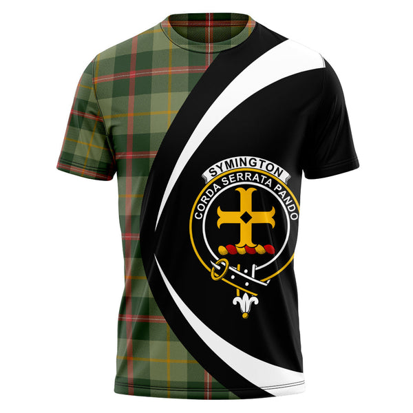 Symington Modern Clan Badge Tartan T-Shirt Circle Style Personalized