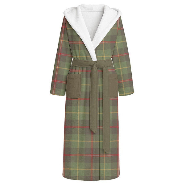 Symington Weathered Clan Badge Tartan Flannel Hooded Bathrobe