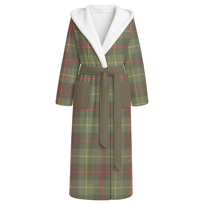 Symington Weathered Clan Badge Tartan Flannel Hooded Bathrobe
