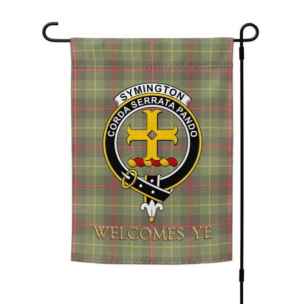 Symington Weathered Clan Badge Tartan Garden Flag