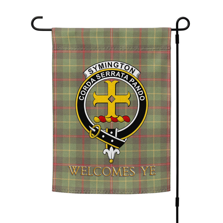 Symington Weathered Clan Badge Tartan Garden Flag