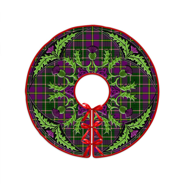 Tailyour Clan Badge Tartan Christmas Tree Skirt Scottish Thistle Design