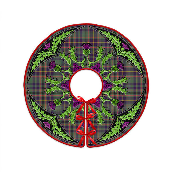 Tailyour Weathered Clan Badge Tartan Christmas Tree Skirt Scottish Thistle Design